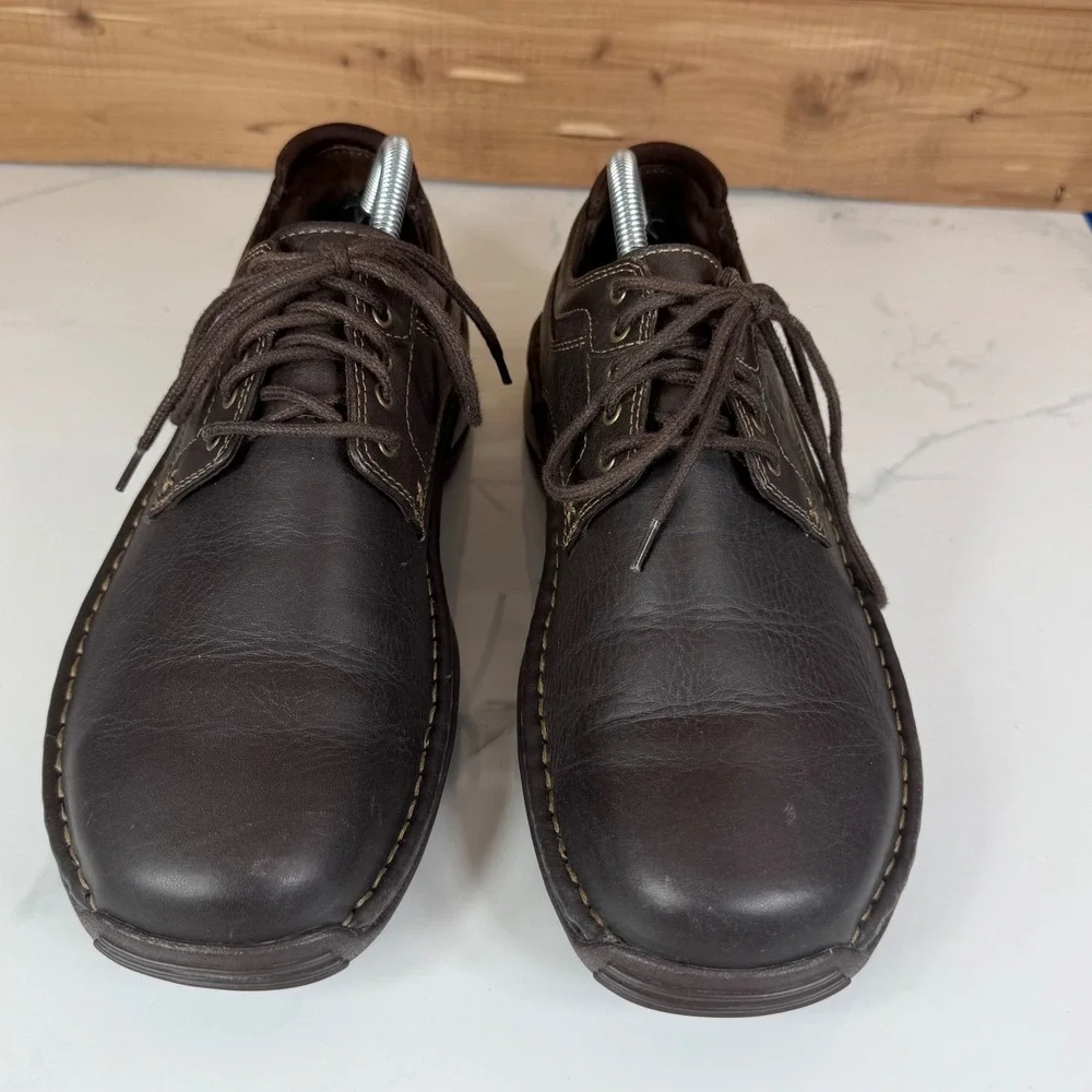 Red Wing 4114 Oxford Shoes Mens 9D Worx Mens Dark Brown Leather Lace Up Work